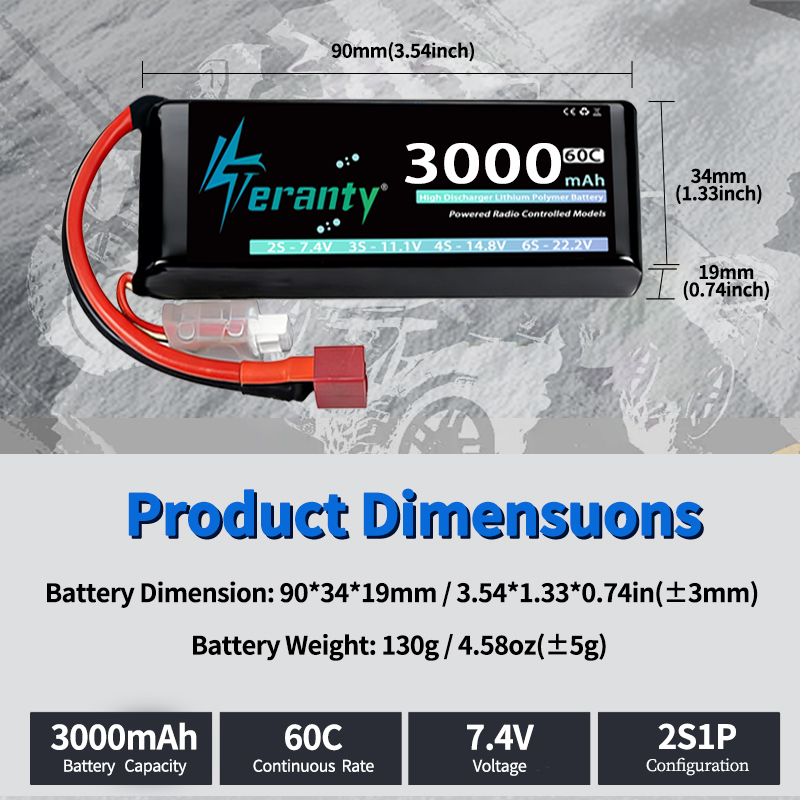 TERANTY 2S 3000mAh Lipo Batter - Rc Hobby Truck ulasan dan harga