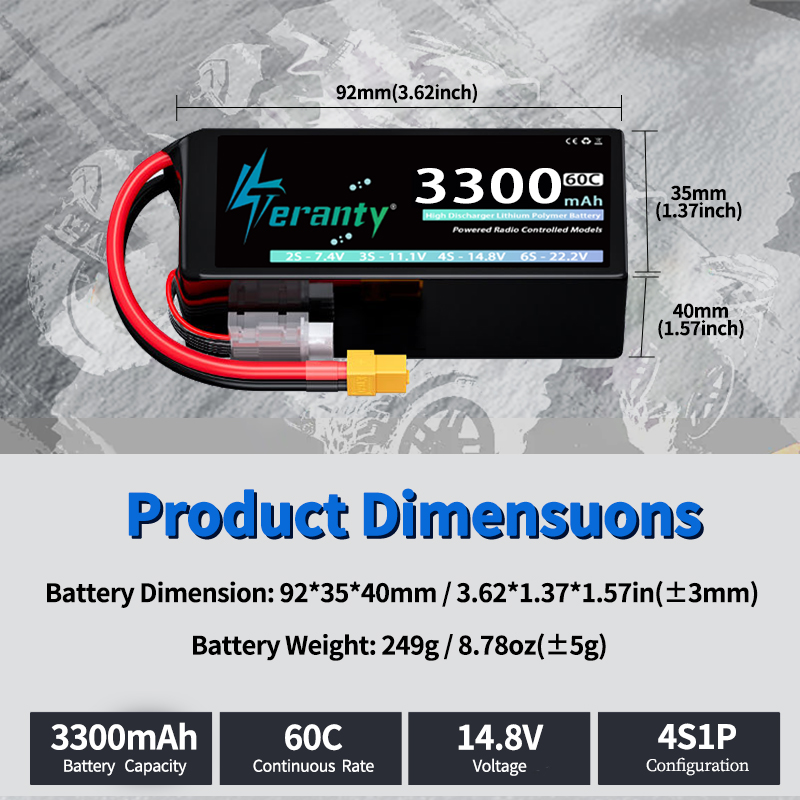 TERANTY 4S 3300mAh Lipo Batter - Rc Hobby Truck ulasan dan harga